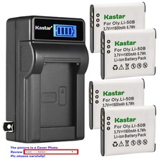 Kastar Battery LCD Wall Charger for Olympus Li-50B LI50C Tough TG-610 TG-615 iHS