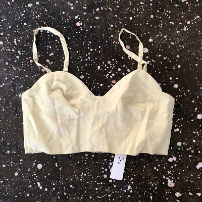 fleur du mal Unstructured Bra Top Sorbetto Yellow Silk S NWT $265