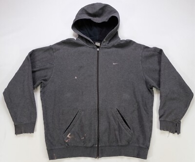 00s ナイキ NIKE Small Swoosh Hoodie パーカー L RARE WHITE VTG NIKE CENTER SWOOSH HOODIE SWEATSHIRT SIZE S