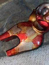 Elephant, vintage unique elephant Patchwork, red, Coppers, Bronze, and Silver