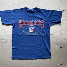 Vintage 90s NHL New York Rangers hockey T Shirt Medium M USA made single stitch
