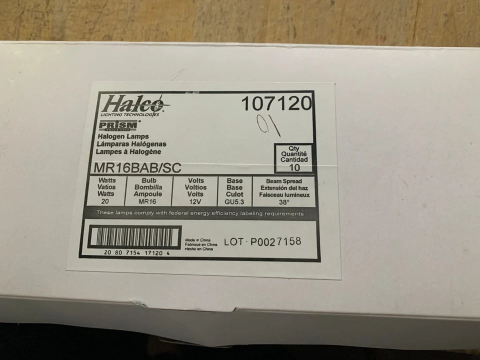 10 pack, Halco 107120 MR16BAB/SC 12V 20W 38° Bulbs Halo Lamp MR16 Sure Color - Image 3 of 4