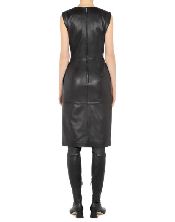 Alberta Ferretti кожаный чехол платье Рекомендуемая розничная цена производителя $2040 размер 40/US6 # 1B 2272 новый - Изображение 4 из 4