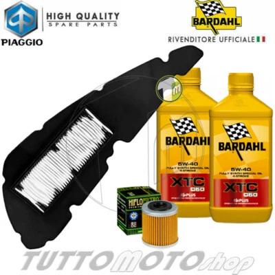 BARDAHL - HIFLO Tagliando PIAGGIO Beverly 400 ABS-S 2021 2022 2023 Kit Olio Bardahl 5W40 Filtri