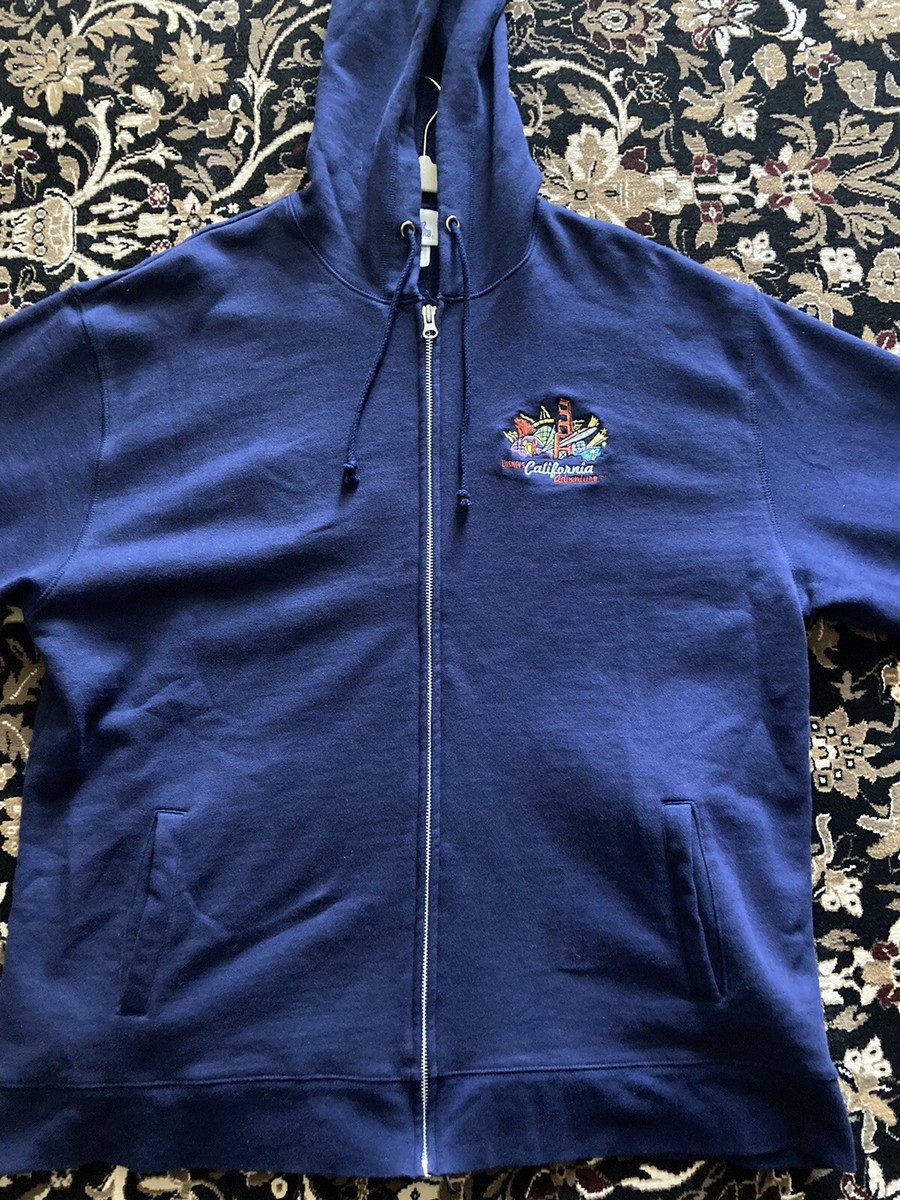 Disney California Adventure Blue Zip Up Sweatshirt Size