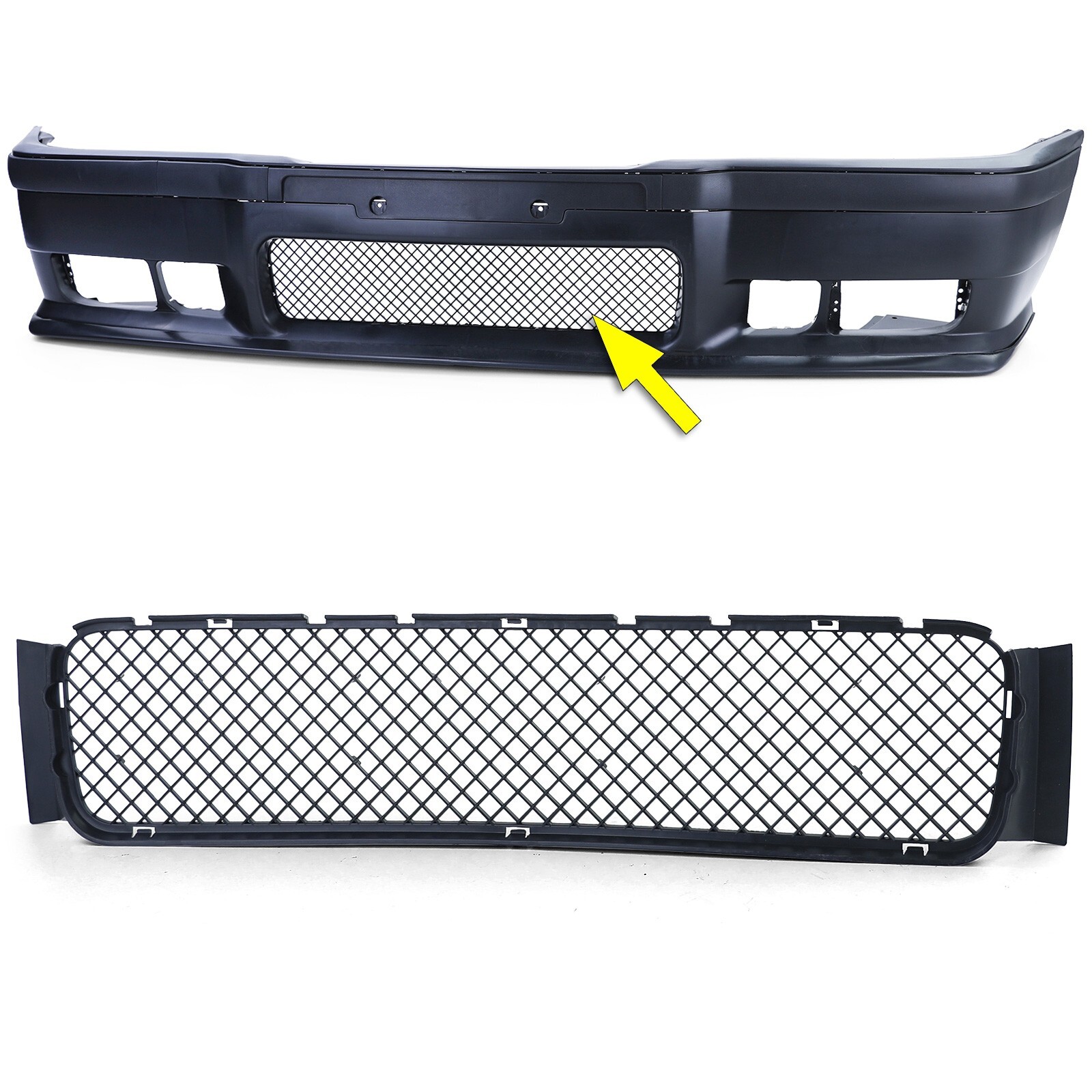 Grille de pare-choc BMW E36 Look M3 finition noir mat haute qualité ABS
