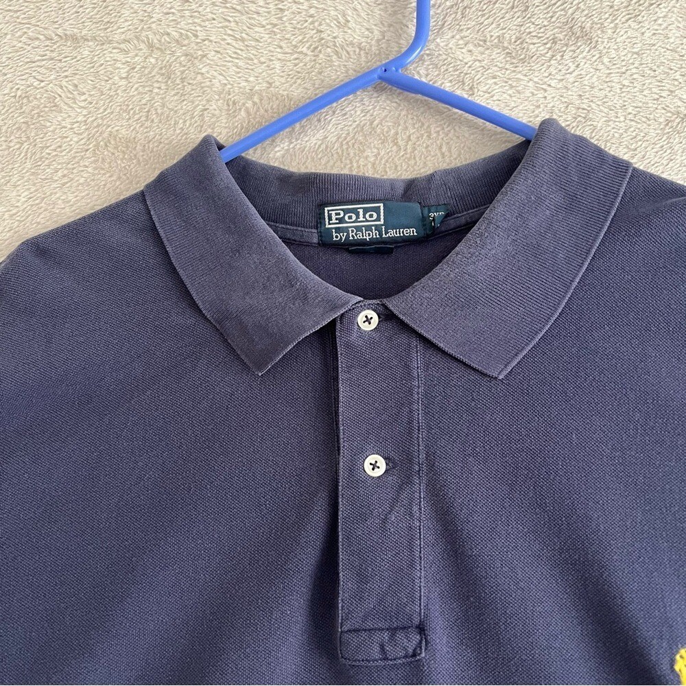 Polo Ralph Lauren Camicia Uomo 3XB Polo Vestibilità Classica Pony Logo Blu Navy 100%Cotone