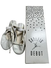 New BALLET SLIPPERS DANCE SHOES Leather Capezio VINTAGE White Child 230T Sz 9 W