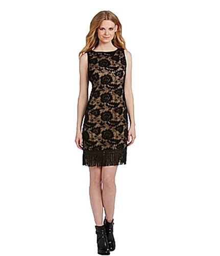 CHELSEA & VIOLET Black Lace Long Sleeve Knee Length Dress Sz XS | eBay