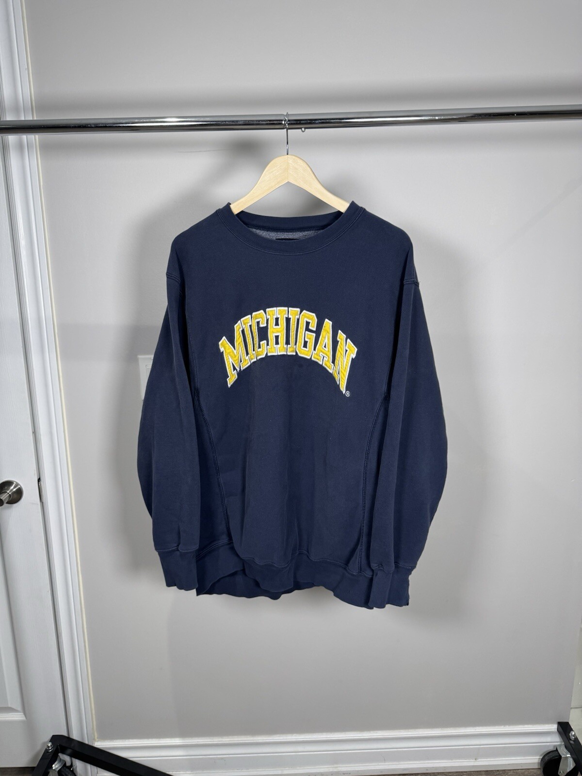 University Of Michigan Wolverines Steve & Barry's Crewneck Mens Size Large Navy