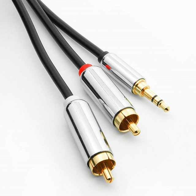 6ft 3.5 mm Auxiliary Aux Plug to 2RCA L R Jacks Gold Plated Audio