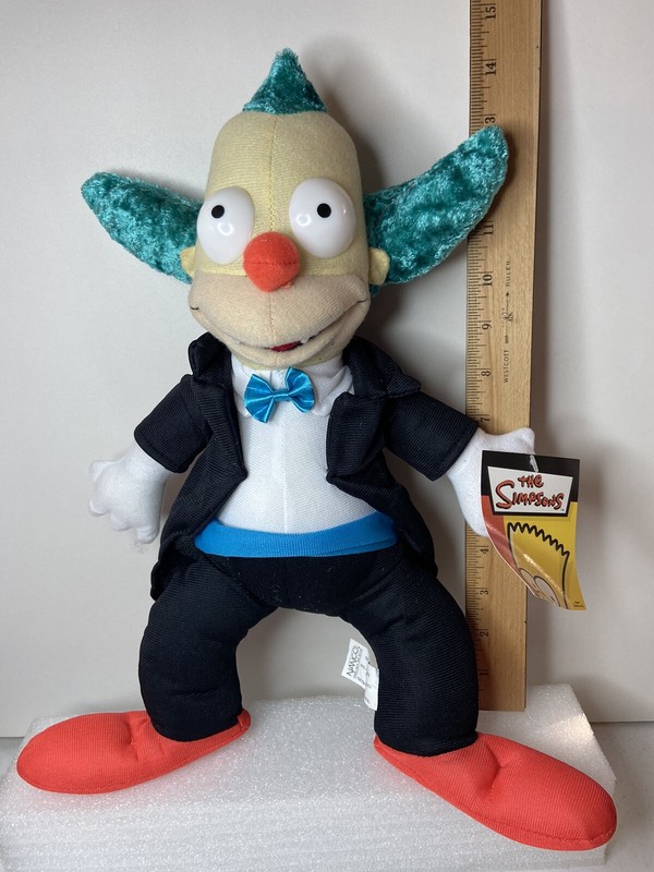 Nanco - The Simpsons - Krusty the Clown 15" Plush Stuffed Toy - New w/Tag 2005