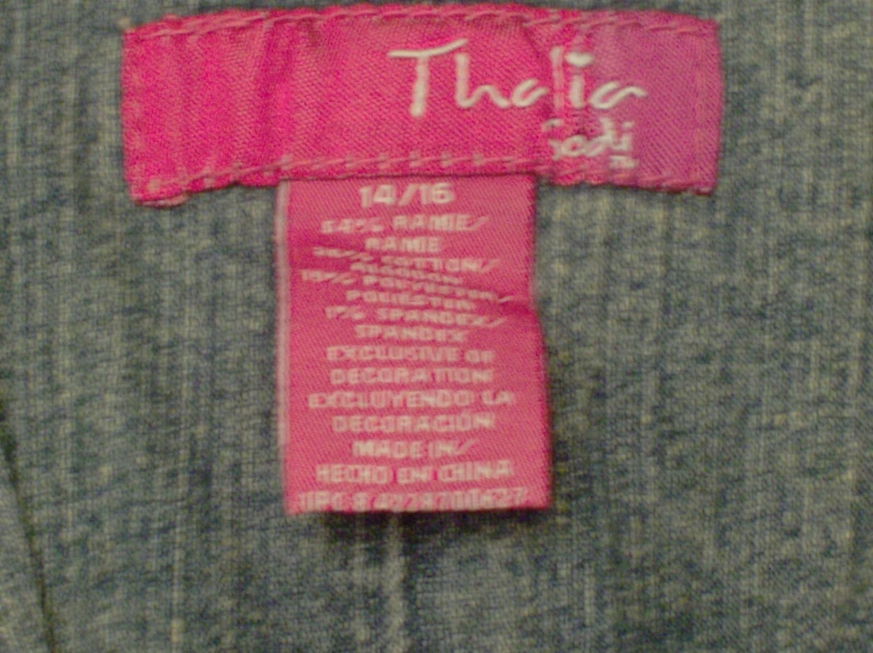 Thalia Sodi девочки вышитый сердце со стразами джинсовая куртка размер 14/16 - Изображение 2 из 4