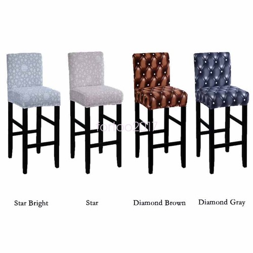 4Pcs Printing Bar Stool Covers Stretch Slipcover Protector for Dining Room Chair - Picture 8 of 18