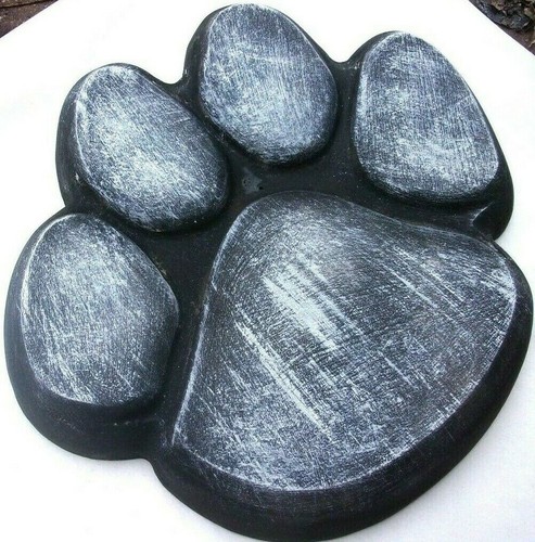 Dog paw print stepping stone mold 12" x 12" x 2" plaster concrete plastic mould - Picture 2 of 4