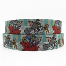 Classic Cartoon Tom and Jerry Friends 1" Wide Repeat Ribbon Sold in Yard Lots