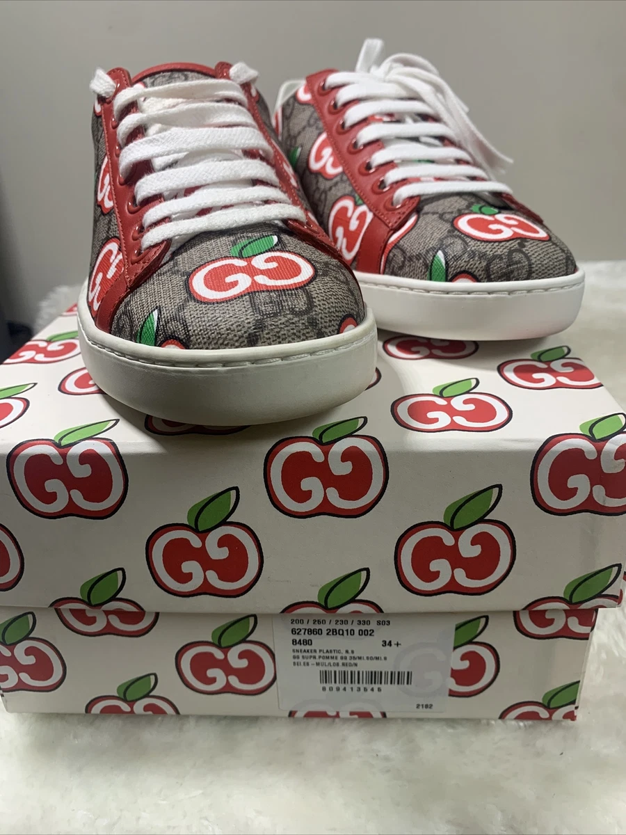 Gucci Apple GG Monogram Supreme Ace Sneakers Size 4.5/34.5