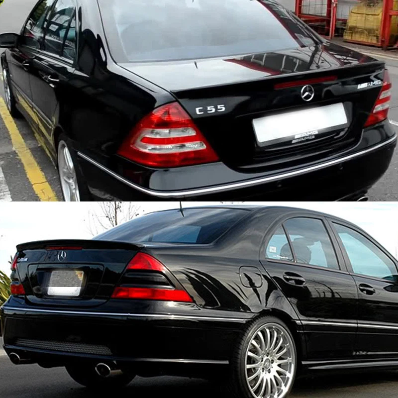 Fits 01-07 Benz C-Class W203 Sedan AMG Style Matte Black Rear Trunk Spoiler Wing - Image 4 of 4