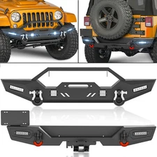 W/ 18W LED Lights Rear Or Front Bumper Compatible For 07-18 Jeep Wrangler JK JKU