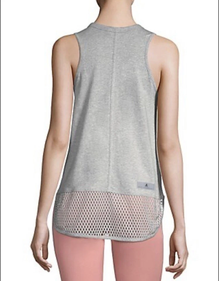 Adidas x Stella Mccartney Womens Essential Logo Tank Top Sleeveless Shirt Gray M - Image 3 of 4