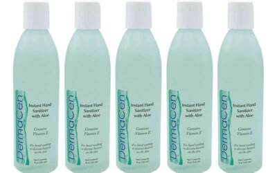 Hand Sanitizer Aloe Vera & Vit. E Instant 8 oz (5 btl) DermaCen SPECIAL PRICE!!!