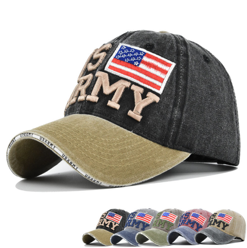 US Army Baseball Cap Adult Cap Denim Dad Hat Vintage Cowboy Trucker Cap 