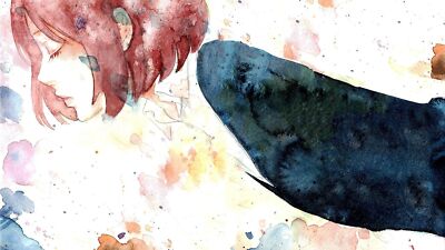 Anime brunette closed eyes face redhead profile Custom Gaming Mat Desk