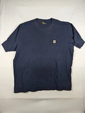 Carhartt Shirt Men's 4XL Pullover Original Fit Crew Neck Short Sleeve Logo Blue