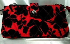Vera Bradley's iPHONE SMARTPHONE WRISTLET in SILHOUETTE FLORAL Pattern Red NWT