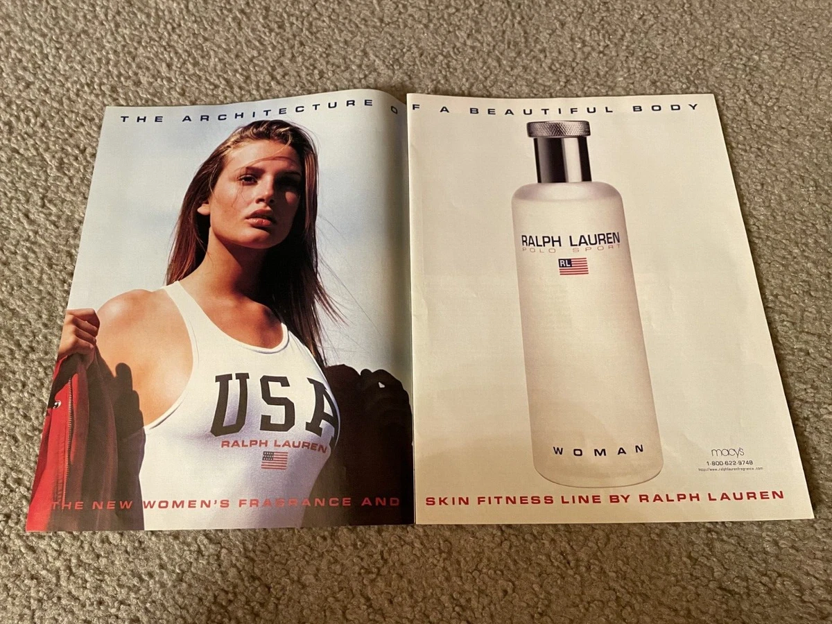 Vintage 1996 RALPH LAUREN POLO SPORT WOMAN PERFUME PRINT AD FEMALE MODEL