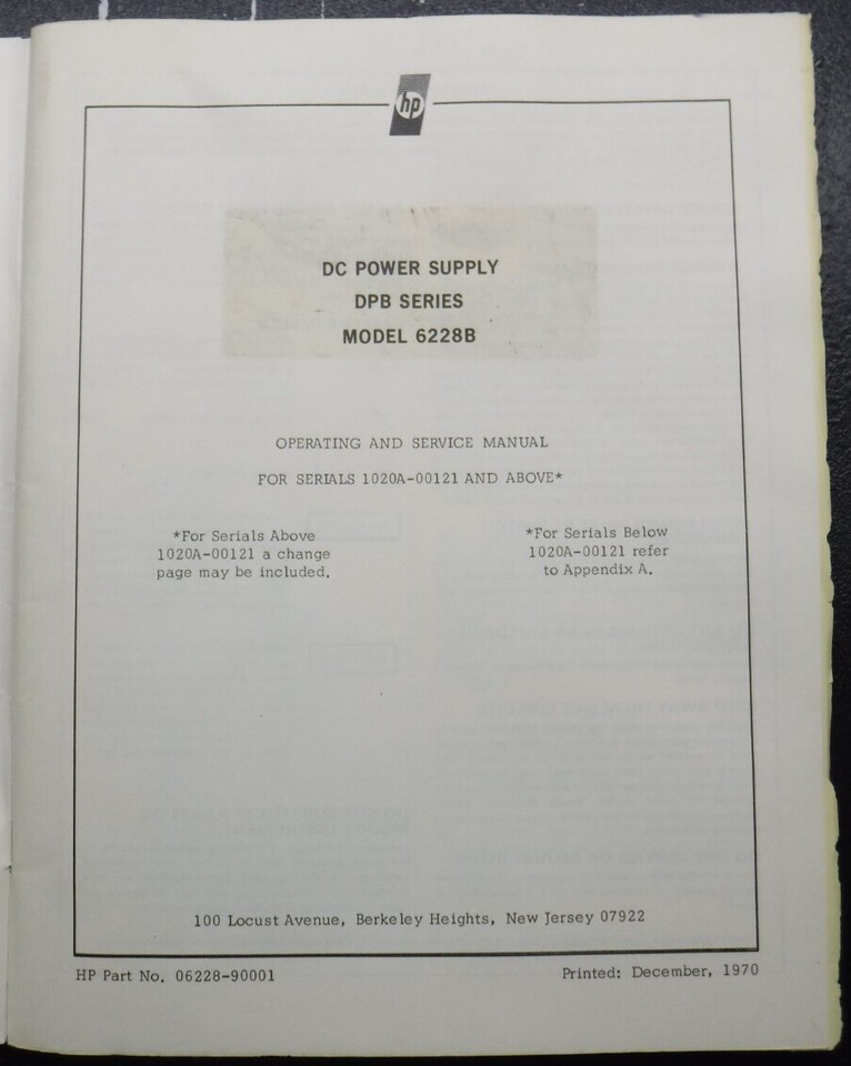 Operating and Service Manual ( DC Power Supply ) DPB Series ( Model ...