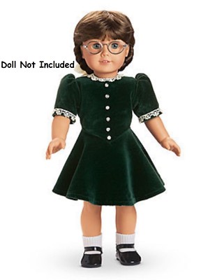 AMERICAN GIRL Molly's Evergreen Velvet Dress Christmas Holiday NIB MCO