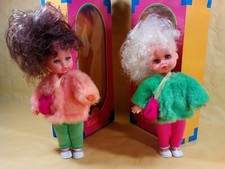 due MINI DOLLS 80s fashion doll pop italo disco bambole gadget fiba gig furga