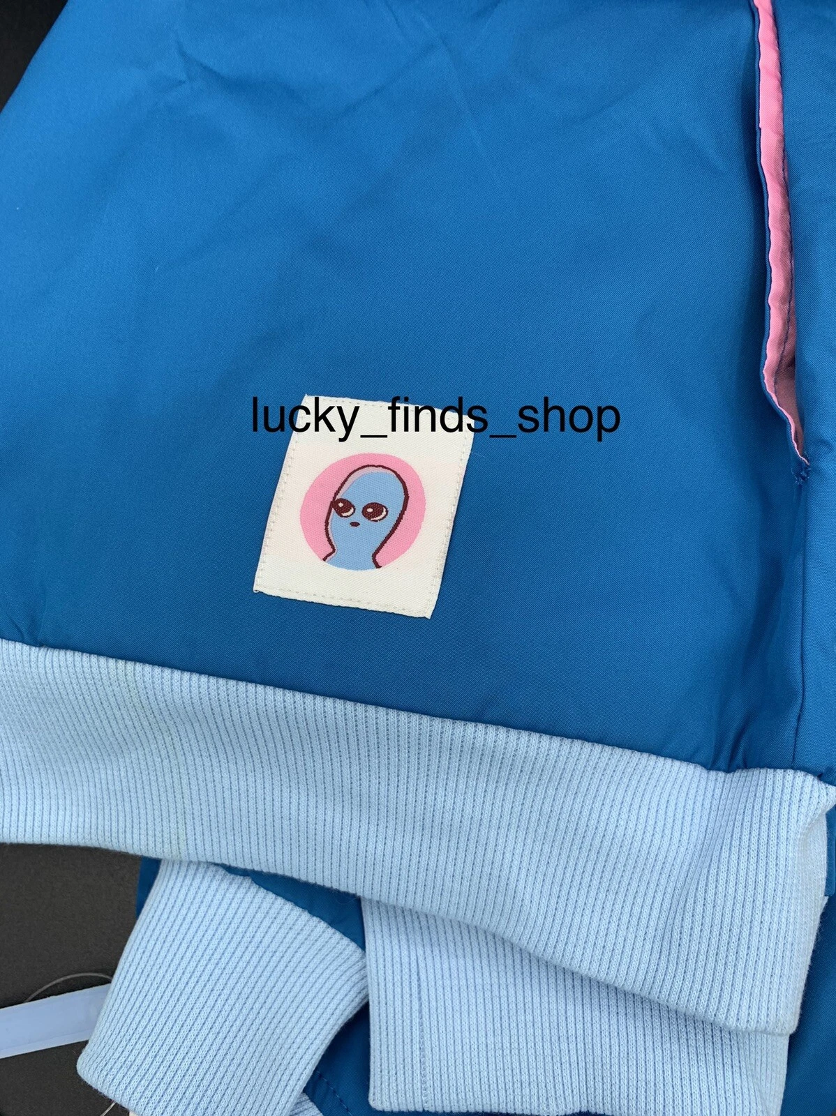 Strange Planet Nathan Pyle Alien Bubbles Blue Windbreaker Bomber Jacket XS Small image 3