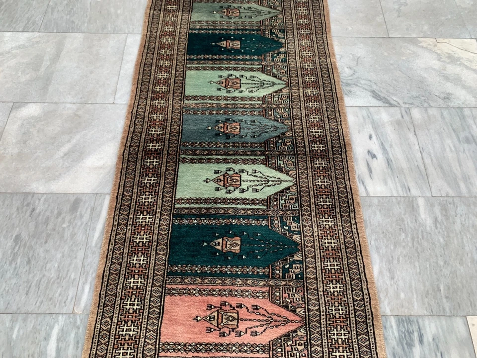 Alfombra de lana vintage afgana para pasillo de 2x6 pies cocina decoración del hogar área de corredor Foto 2 de 4