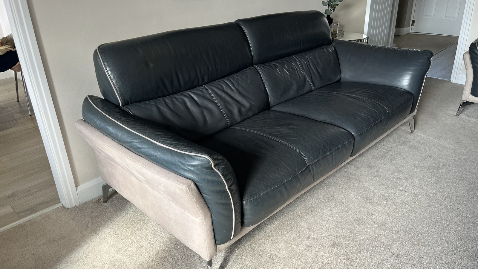 DFS Valdez 100 Leather 3 Seater Sofa eBay