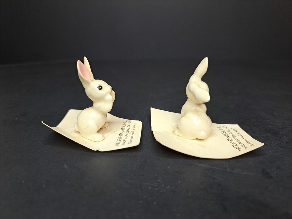 Vintage Hagen Renaker Mini Figurines Papa Rabbit 00197 and Mama Rabbit ...