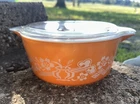 Pyrex PROMOTIONAL Dynasty Casserole Dish 2.5 L Autumn Orange W/Lid 475-B Vintage