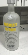 Absolut Citron Vodka Vintage Display 20" Glass Bottle from the 90's Secure Ship!