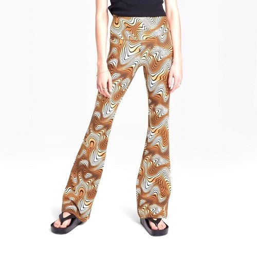 NWT Women's High-Waisted Flare Leggings Target Wild Fable Brown Swirl  Hippie L 196365256463 | eBay