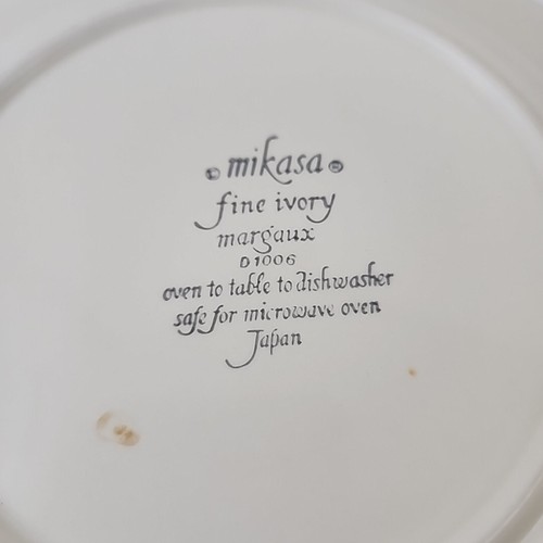 Mikasa Margaux Plato de ensalada/postre Marfil Tejido Borde Óxido Amarillo Floral Set de 2 - Imagen 7 de 7
