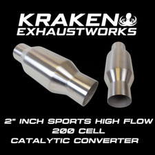 2" INCH SPORTS CAT CATALYTIC CONVERTER HI FLOW 200 CELL UNIVERSAL STAINLESS