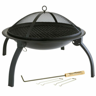 Feuerstelle Scheitholzheizer Terrassenschale klappbar Garten Outdoor Camping 56 cm rund Stahl