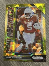 2023 Prizm, #NR-3, Bijan Robinson NEW RECRUITS, GOLD ICE, Atlanta Falcons