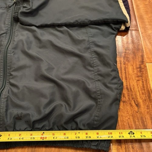 VINTAGE Champion Black Windbreaker Full Zip Jacket 90s Retro Size Xl *Stains* image 4