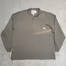 Rasco FR Shirt Mens XXXXL Gray Henley Flame Fire Resistant Long Sleeve Workwear