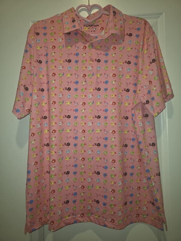 ForEagle Pink Golf Polo Shirt Size Large