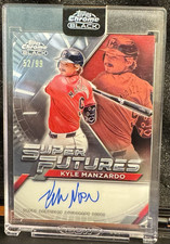 2025 Topps Chrome Black Super Futures Auto Kyle Manzardo #FSA-KM /99 Guardians