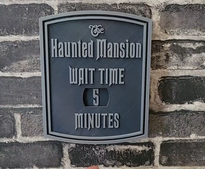 7.5 x 6 inches Haunted Mansion Wait Time Sign Plaque Replica