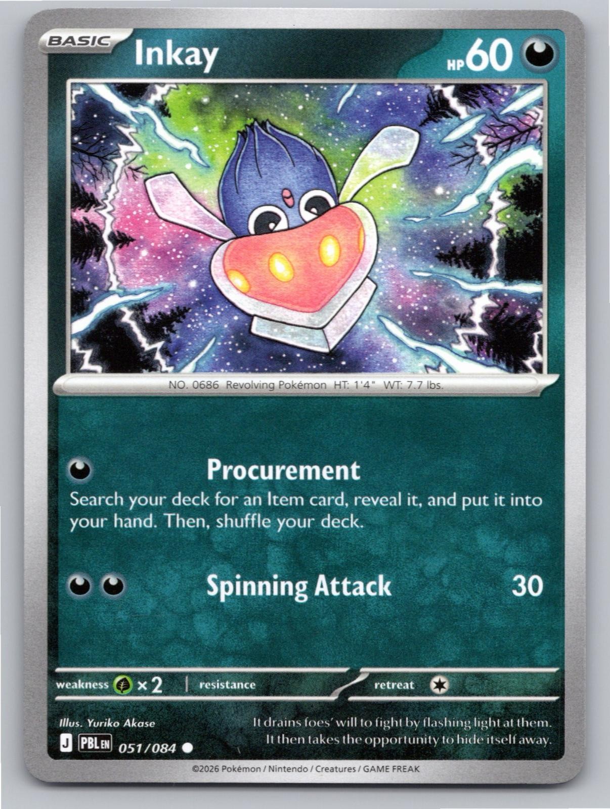 2026 POKEMON INKAY PITCH BLACK 051/084 COMMON NM PB99 FREE S&H